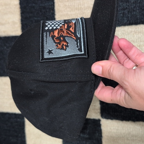 California Republic Flat Bill Hat Adjustable Black Wynn Headwear Bear Flag - Picture 2 of 8